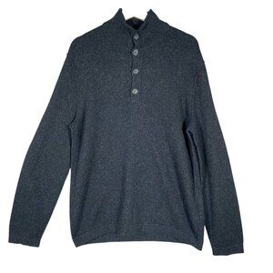 Banana Republic Luxury Blend Sweater Mens L Mock Neck Button Angora Cashmere